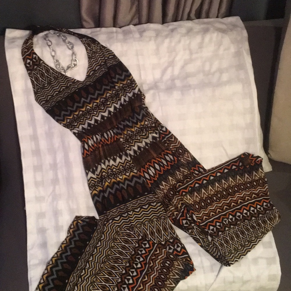 Sexy and elegant V neck Printed Jumpsuit